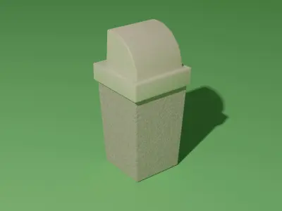 Trash can Low-poly 3D model 8