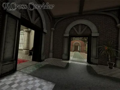 Fantasy Corridors Low-poly 3D model