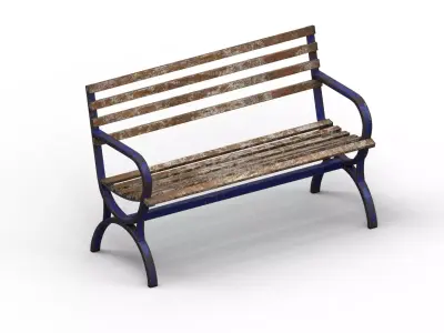 Very Old Street Bench Terror Low-poly 3D model