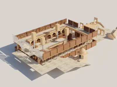 ancient desert library 3D model