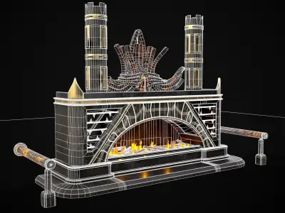 Dark Sci-fi Fire Pit Low-poly 3D model