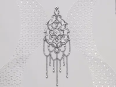 Ornate Pendant Motif Wallpaper  Texture