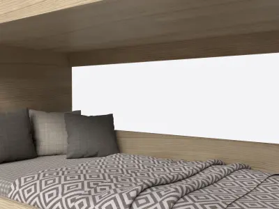 Bunk Bed for Children with Storage and Boxes 3D model