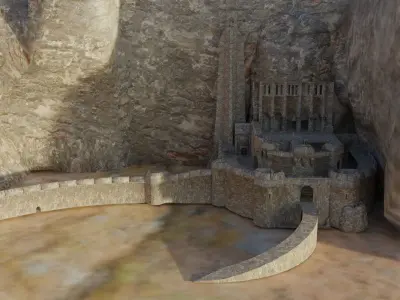 Helms Deep the Lord of the Rings Low-poly 3D model