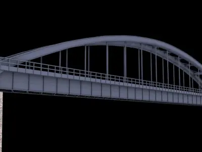 Bridge 1 with columns Low-poly 3D model