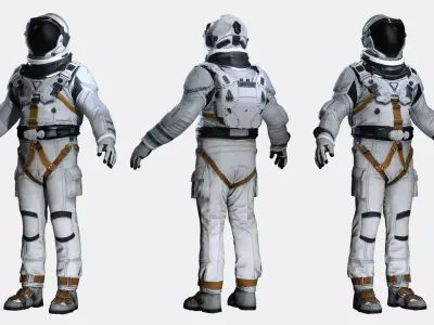 Futuristic Cosmonaut Uniform - High Quality Space Armor Low-poly 3D model