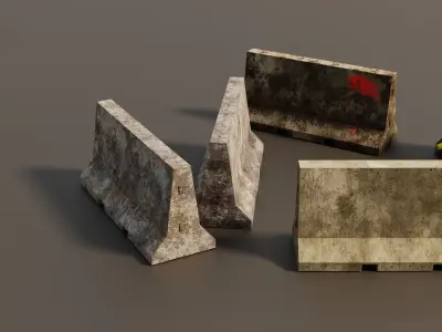 Concrete barriers  3D Model Pack