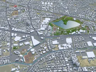Queretaro Mexico 45km Low-poly 3D model