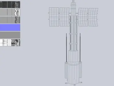 Scifi radar Low-poly 3D model