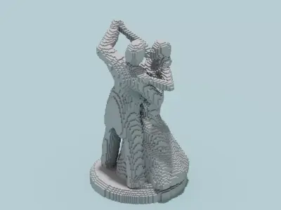 Dance Couple Sculpture Low-poly 3D model