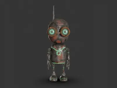 Rigged Baby Robot Dark 3D model