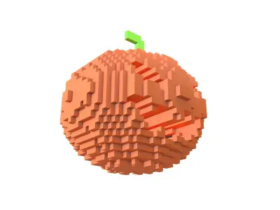 Voxel Halloween Pumpkin v2 002 Low-poly 3D model