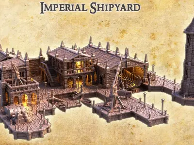 Imperial Shipyard Tabletop Terrain 28 MM 3D print model