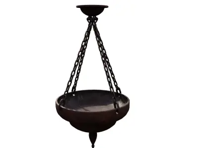 Medieval Torch Low-poly 3D model 7