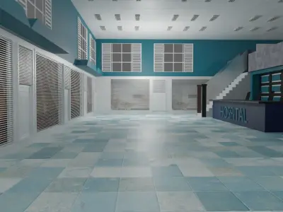 Hospital Interior Low-poly 3D model