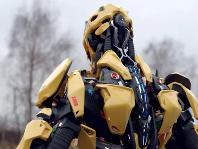 Robot Character Low-poly 3D model