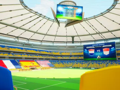 Stadium Soccer  Low-poly 3D model