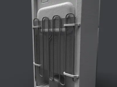 Fridge 90s Low-poly 3D model