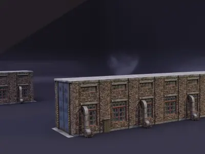 Warehouse old building - big and small version  3D model