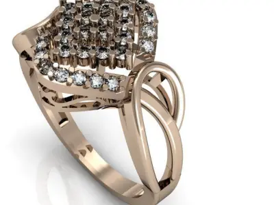 daimond ring 3D print model 27
