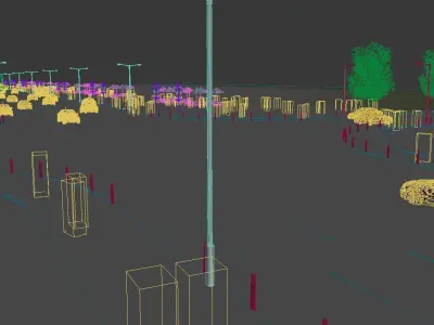 3D model of city street road parts 3D model
