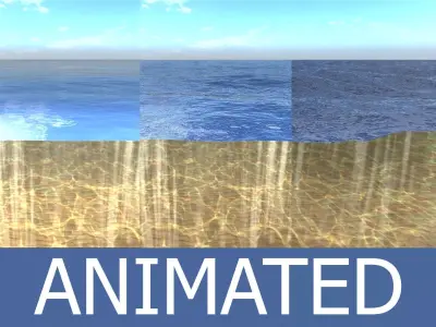 Ocean 3D with water and waves 3D model