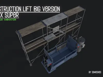 Construction Lift BIG Version and RUX Super Low-poly 3D model