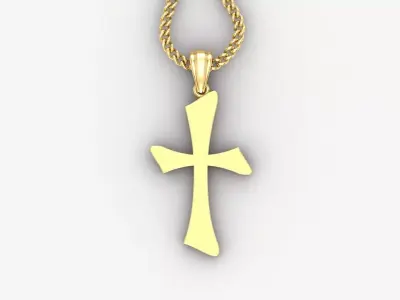 Light Gold 18K Cross Pendant 1CP034 3D print model