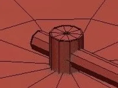 Untitled ceiling light with five circular shades in gold 3D model