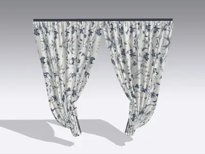 Curtain Low-poly 3D model 21