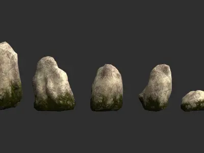 Rock Set 03 - Moss Low-poly 3D model