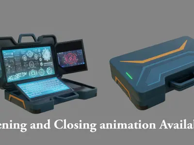 Sci-Fi Laptop - Low Poly Game Ready PBR Low-poly 3D model