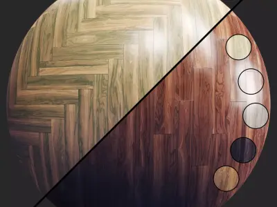 Parquet B - 2 Pattern - 5 Color - 8K - SBSAR Texture