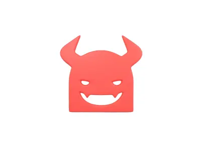 Angry Face with Horns Symbol V1 003 Low-poly 3D model