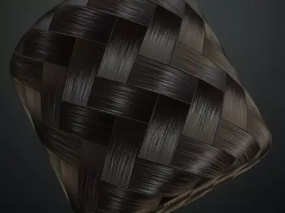 Dark Woven Rattan Wicker PBR Seamless Texture