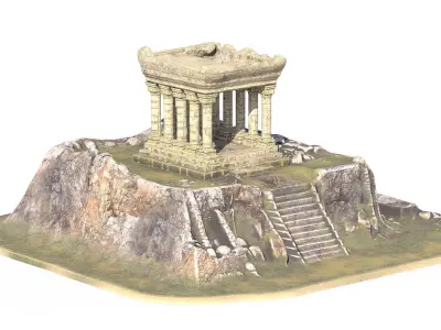 Acropolis 01 PBR Low-poly 3D model