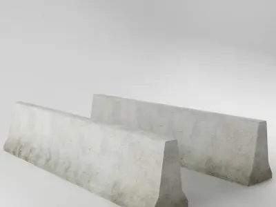 Traffic concrete barrier 02 Low-poly 3D model