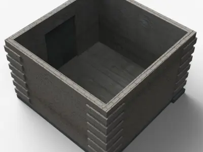 Small bulding 2 Old Electrical Substation Low-poly 3D model