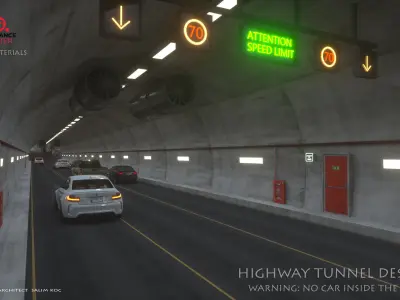  HIGHWAY OTOBAN TUNNEL DESIGN Low-poly 3D model