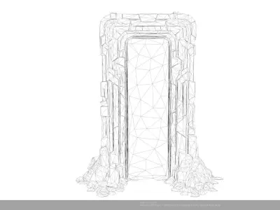 Stylized Sci-Fi Door 3D Model - AI Low-poly 3D model