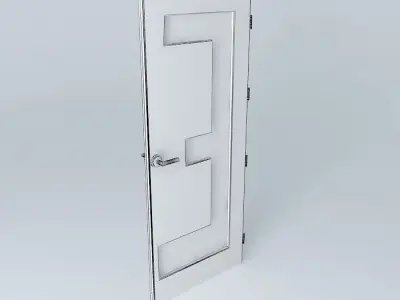 Very detail door with glass Free 3D model