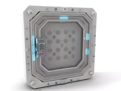 SciFi Door Model Pack with LED Accents Low-poly 3D model
