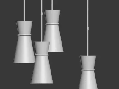 Clarkson Small Single Pendant Gold 3D model