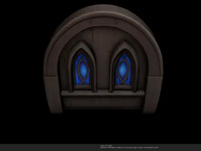 Stylized Fantasy Window - AI  Low-poly 3D model