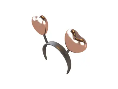 Heart Headband v1 012 Low-poly 3D model