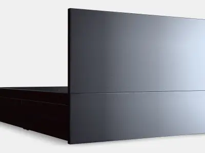 MALM Bed frame high w 4 storage boxes 21 Low-poly 3D model