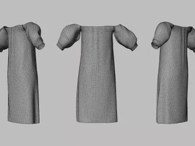 Dress 15 Light Blue Low-poly 3D model