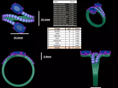  Emerald Embrace Ring 3D print model