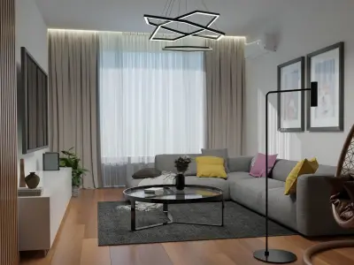 Living Room 3D model 73