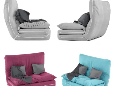 Merax Foldable Floor Couch Sofa 3D model